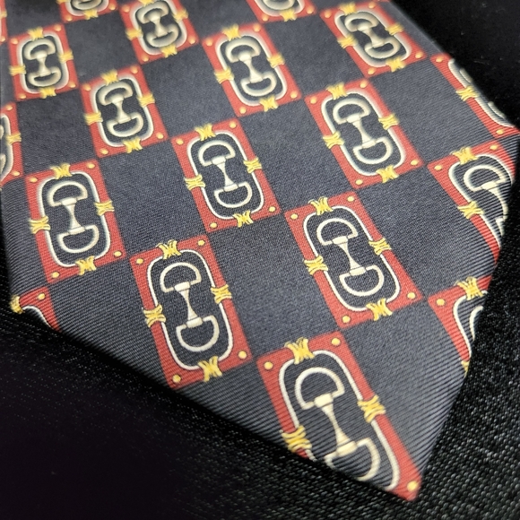 GUCCI silk horsebit print tie - Picture 2 of 6